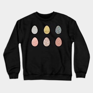 Gold Silver Faux Glitter Easter Eggs Crewneck Sweatshirt